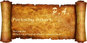 Portschy Albert névjegykártya